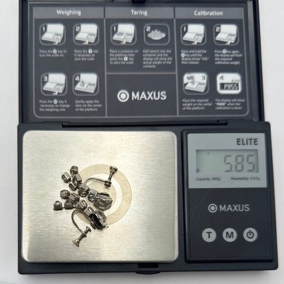 Vintage 30s Art Deco Rhinestone Earrings Silver Tone Screw Back Cascade - Picture 6 of 7